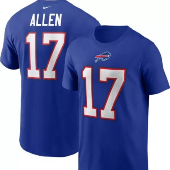 NFl Buffalo Bills Josh Allen #17 The Nike tee T -shirt Blue Red - Picture 1 of 1